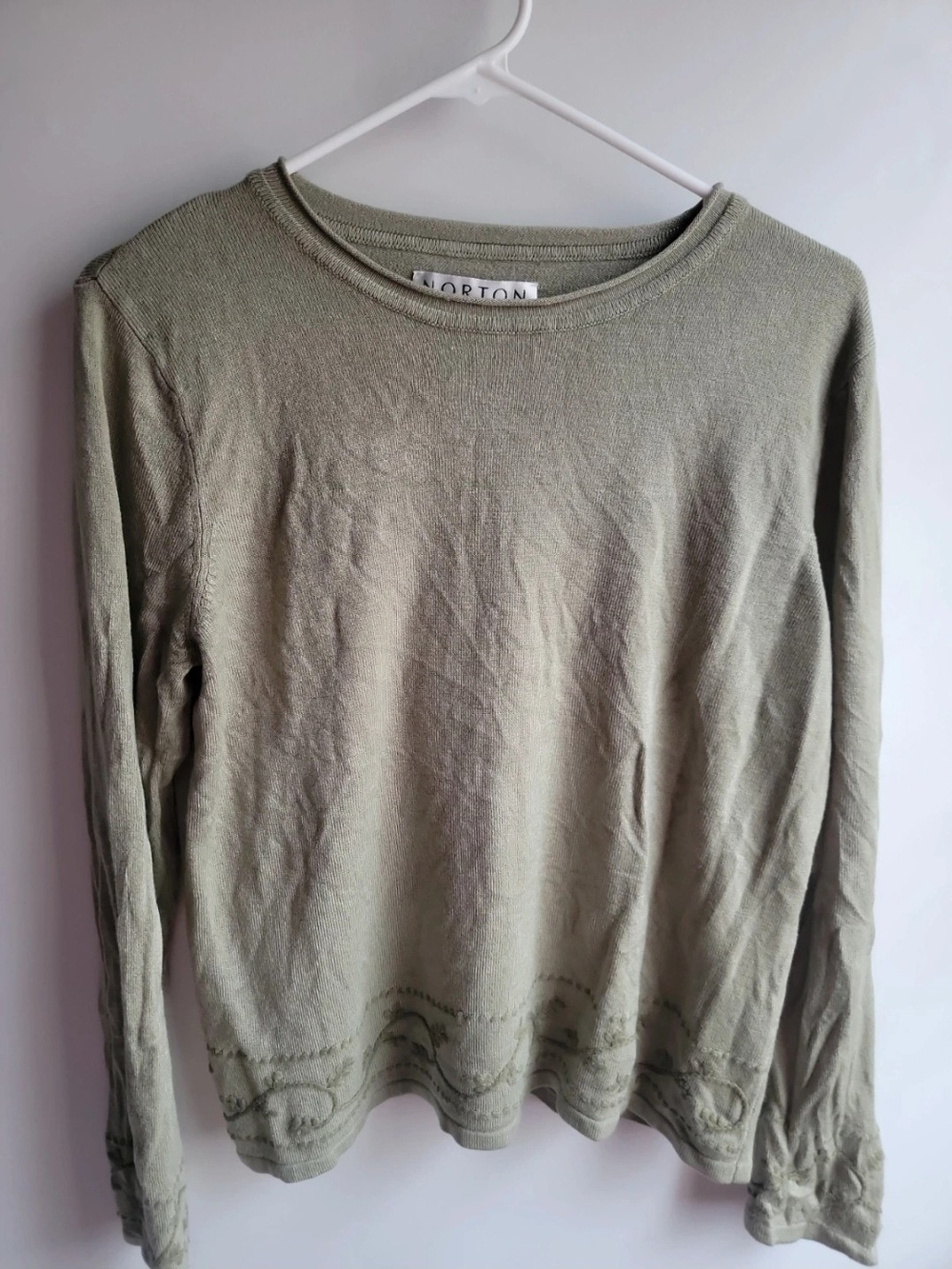 Norton Studio Women's L Sage Crew Neck Long Sleeve Sweater
